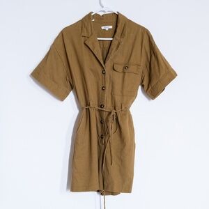 Madewell Belted Safari Romper brownish khaki Women's size S (a little oversized)
